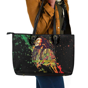 Afro Legend Bob Leather Tote Bag One Love Heart Destiny