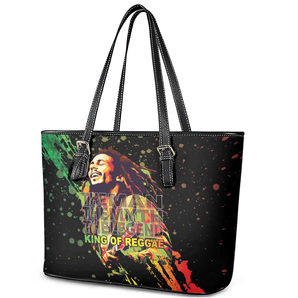 Afro Legend Bob Leather Tote Bag One Love Heart Destiny
