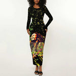 Afro Legend Bob Long Sleeve Bodycon Dress One Love Heart Destiny LT05