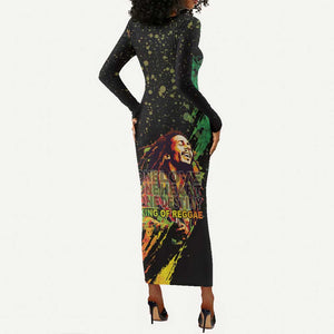 Afro Legend Bob Long Sleeve Bodycon Dress One Love Heart Destiny LT05