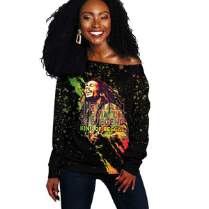 Afro Legend Bob Off Shoulder Sweater One Love Heart Destiny