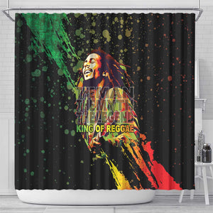 Afro Legend Bob Shower Curtain One Love Heart Destiny