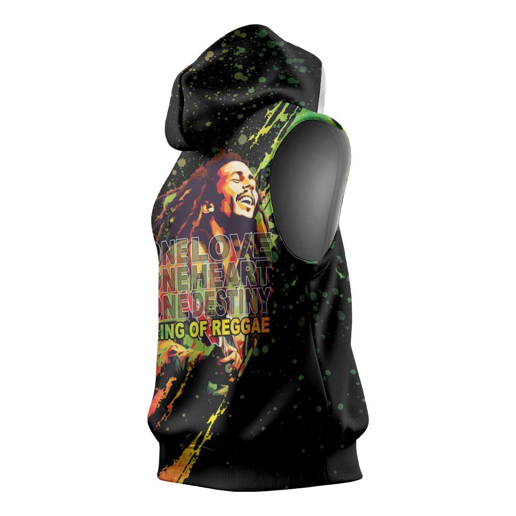 Afro Legend Bob Sleeveless Hoodie One Love Heart Destiny - African Pride