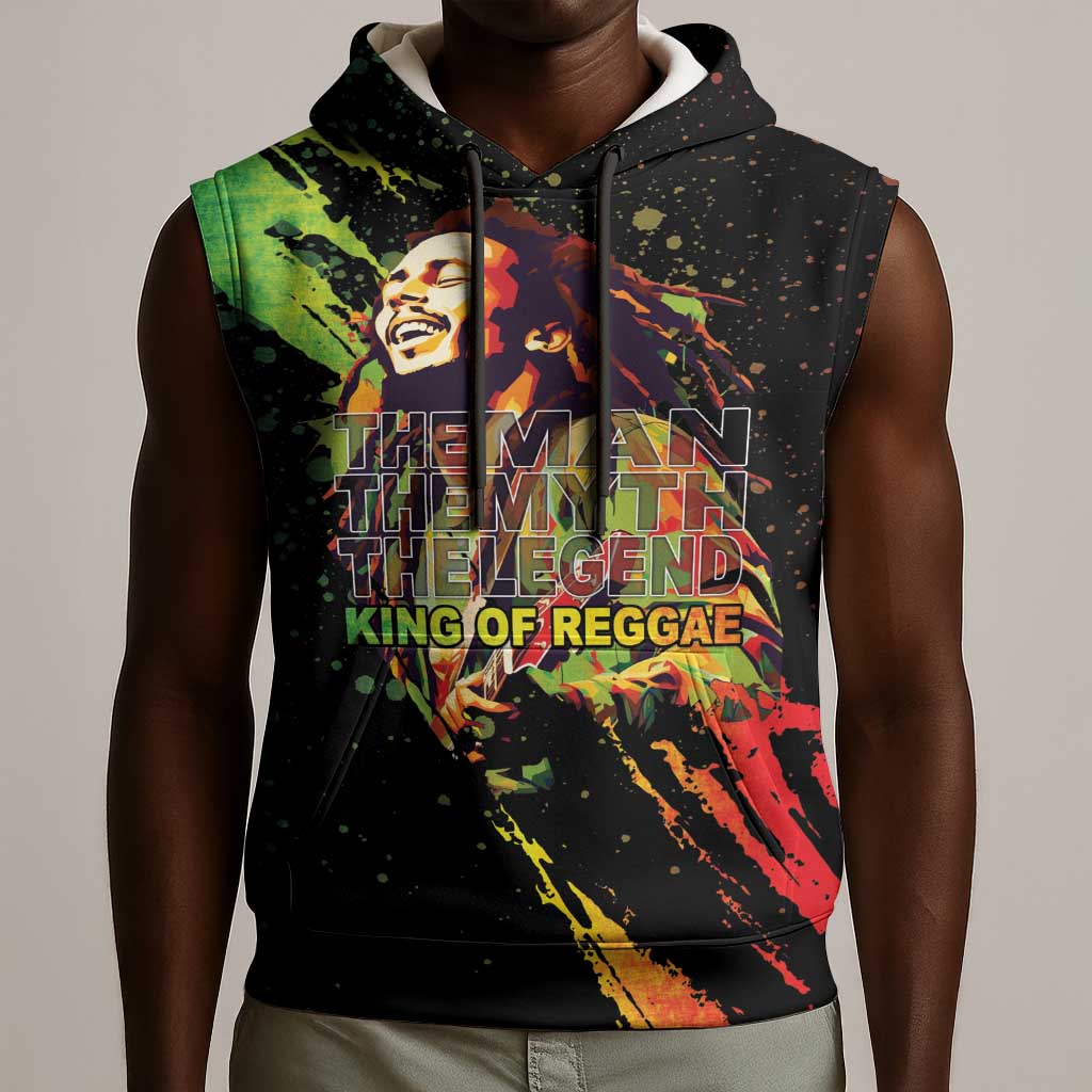 Afro Legend Bob Sleeveless Hoodie One Love Heart Destiny - African Pride