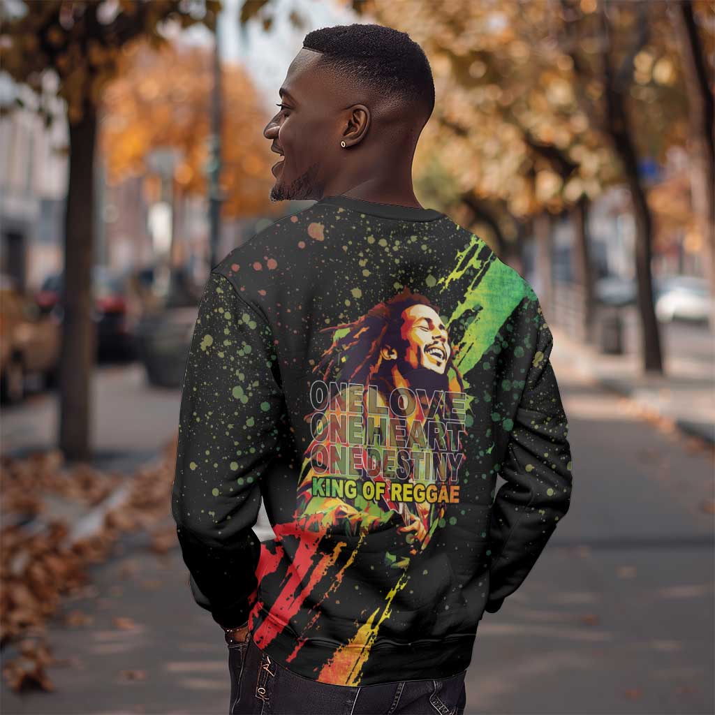 Afro Legend Bob Sweatshirt One Love Heart Destiny