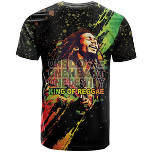Afro Legend Bob T shirt One Love Heart Destiny