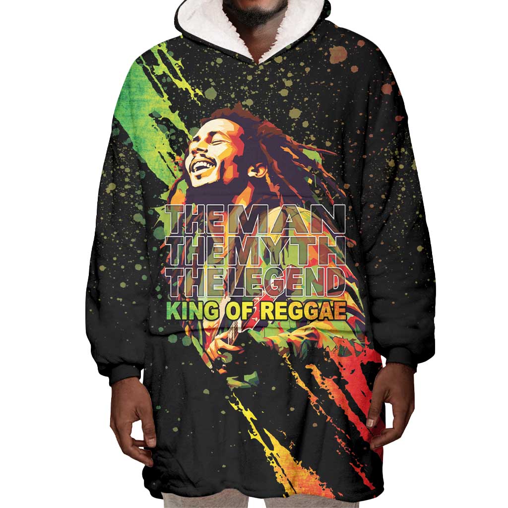 Afro Legend Bob Wearable Blanket Hoodie One Love Heart Destiny