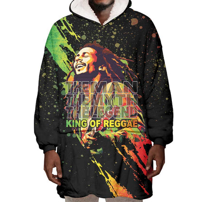 Afro Legend Bob Wearable Blanket Hoodie One Love Heart Destiny