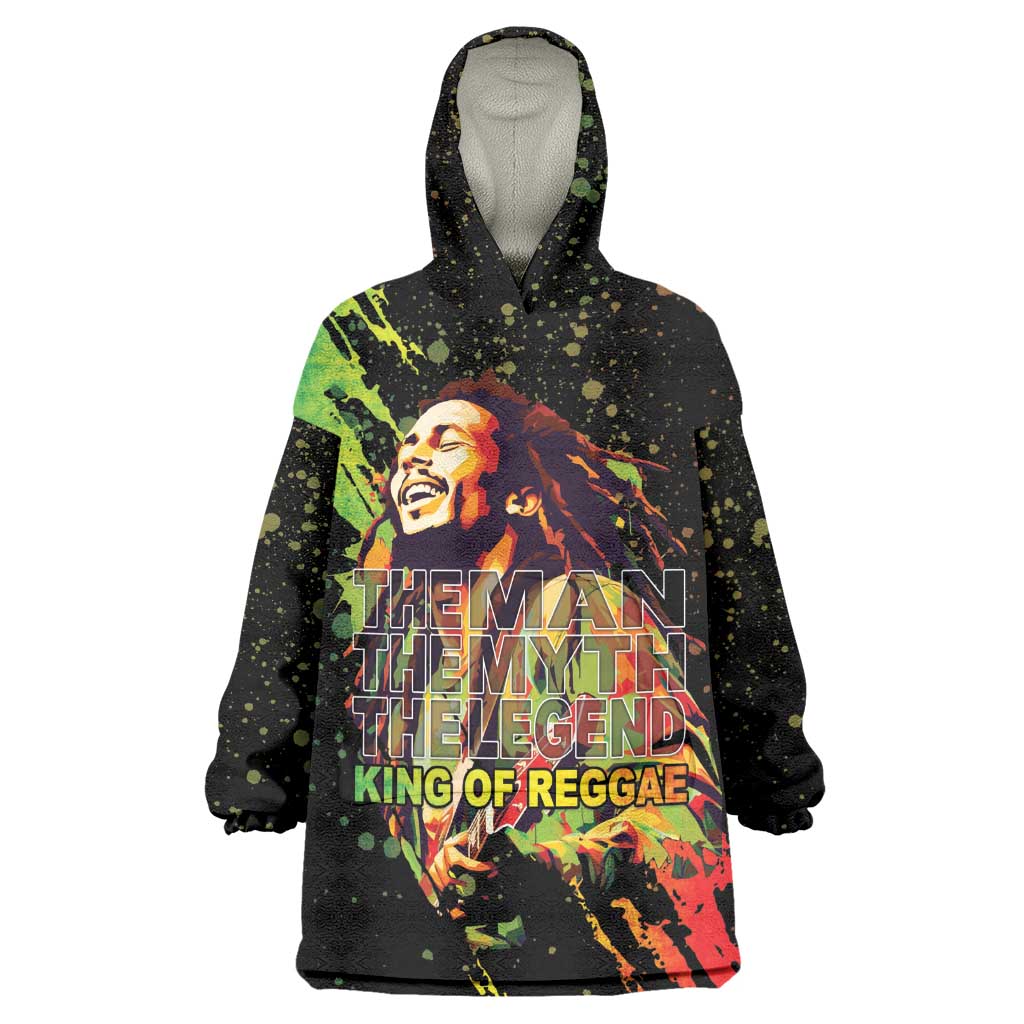 Afro Legend Bob Wearable Blanket Hoodie One Love Heart Destiny