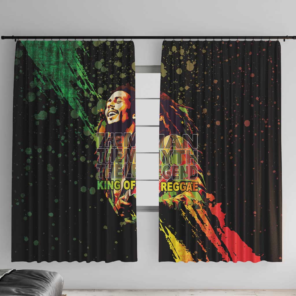 Afro Legend Bob Window Curtain One Love Heart Destiny