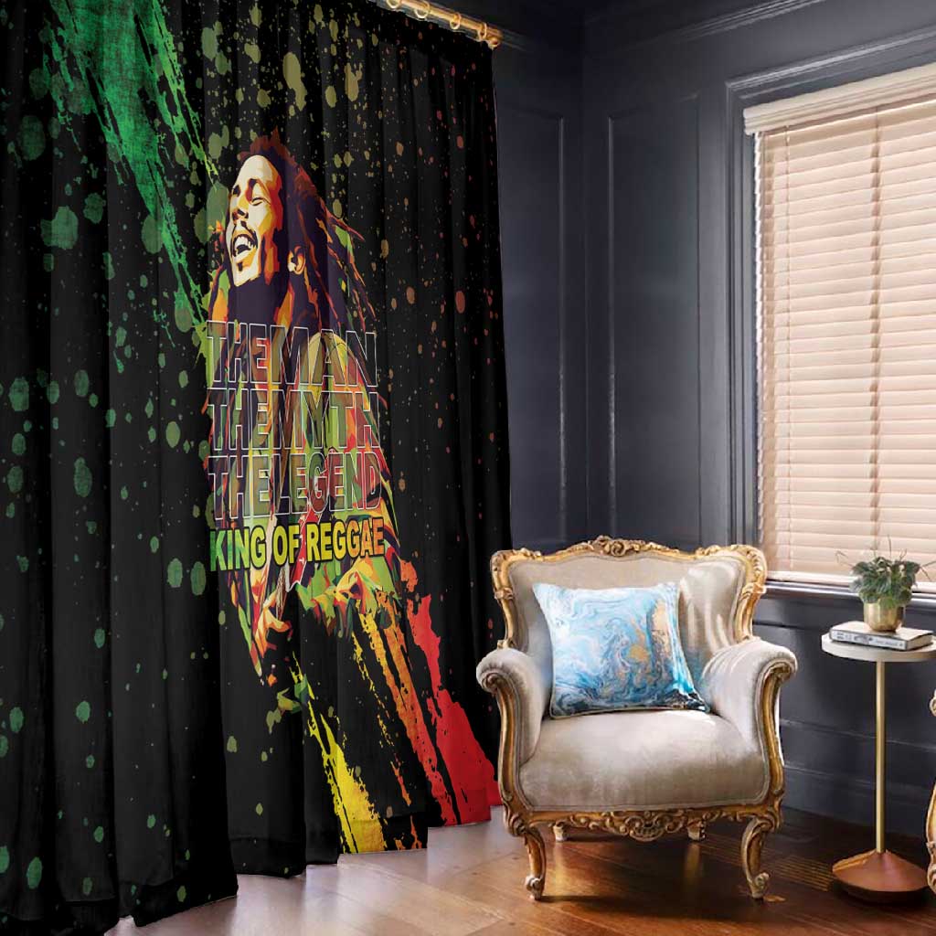 Afro Legend Bob Window Curtain One Love Heart Destiny