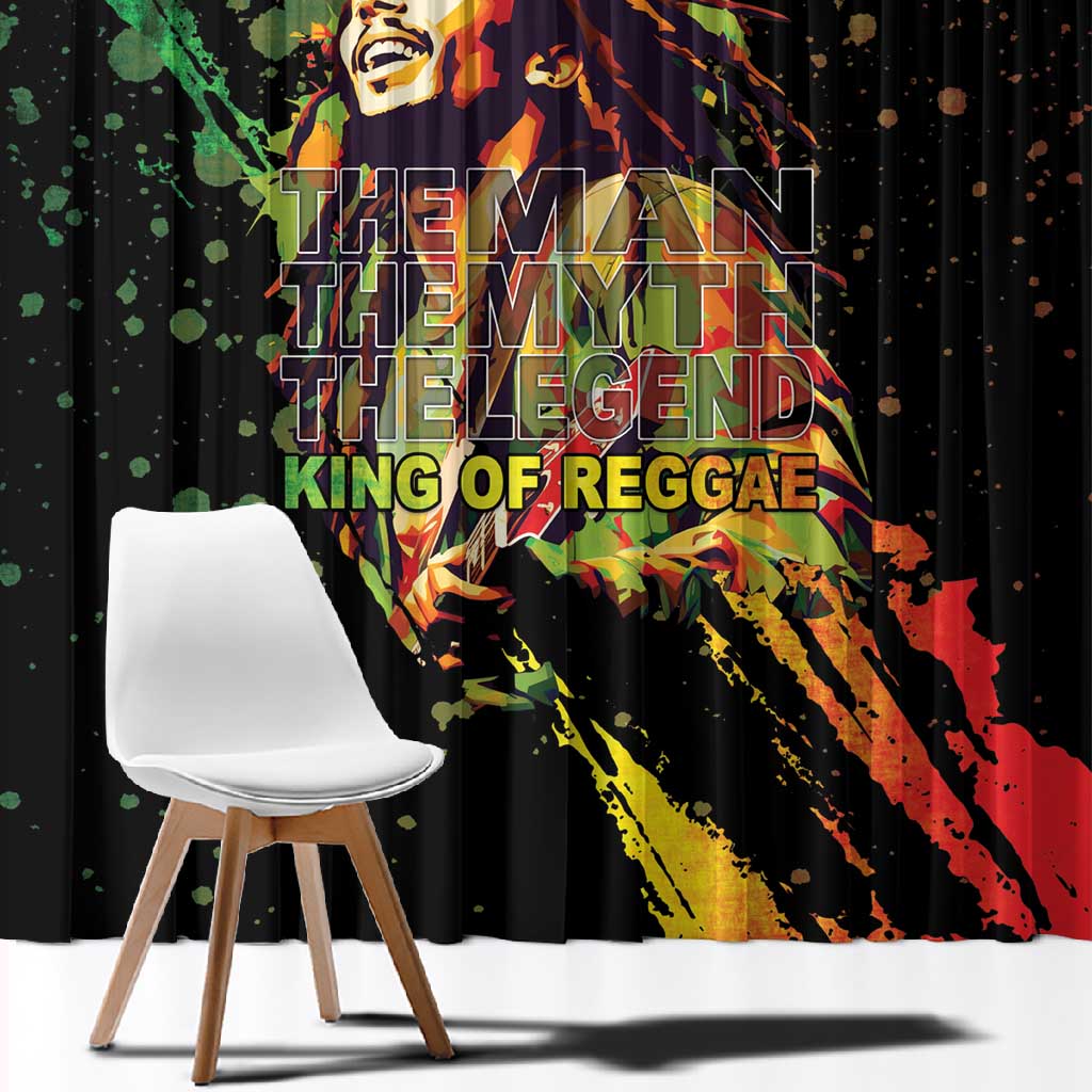 Afro Legend Bob Window Curtain One Love Heart Destiny