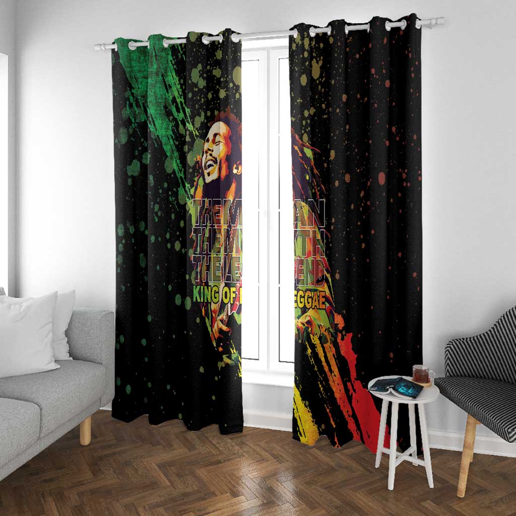 Afro Legend Bob Window Curtain One Love Heart Destiny