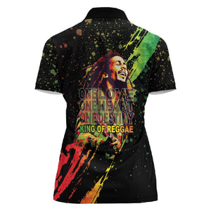 Afro Legend Bob Women Polo Shirt One Love Heart Destiny