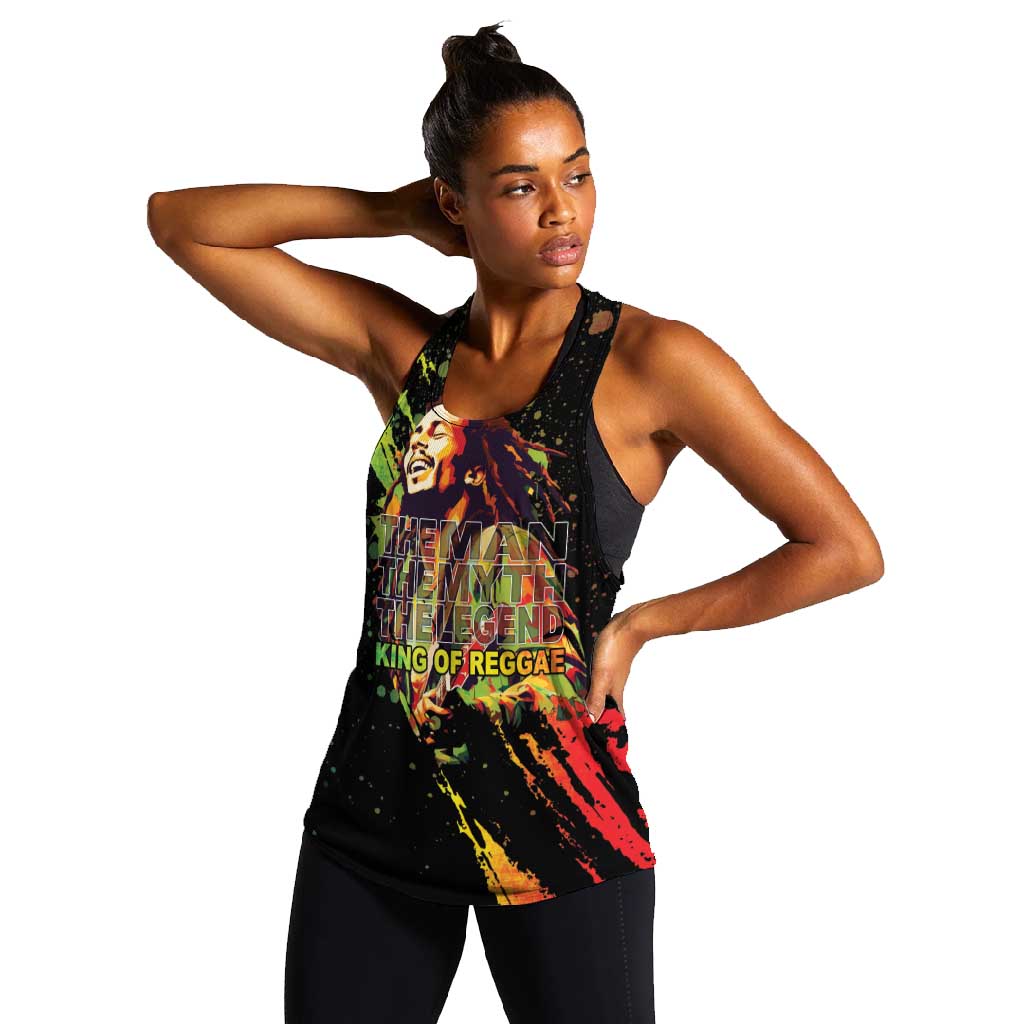 Afro Legend Bob Women Racerback Tank One Love Heart Destiny