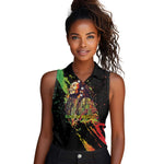 Afro Legend Bob Women Sleeveless Polo Shirt One Love Heart Destiny