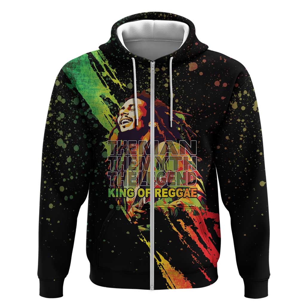 Afro Legend Bob Zip Hoodie One Love Heart Destiny