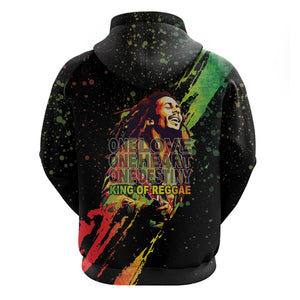 Afro Legend Bob Zip Hoodie One Love Heart Destiny