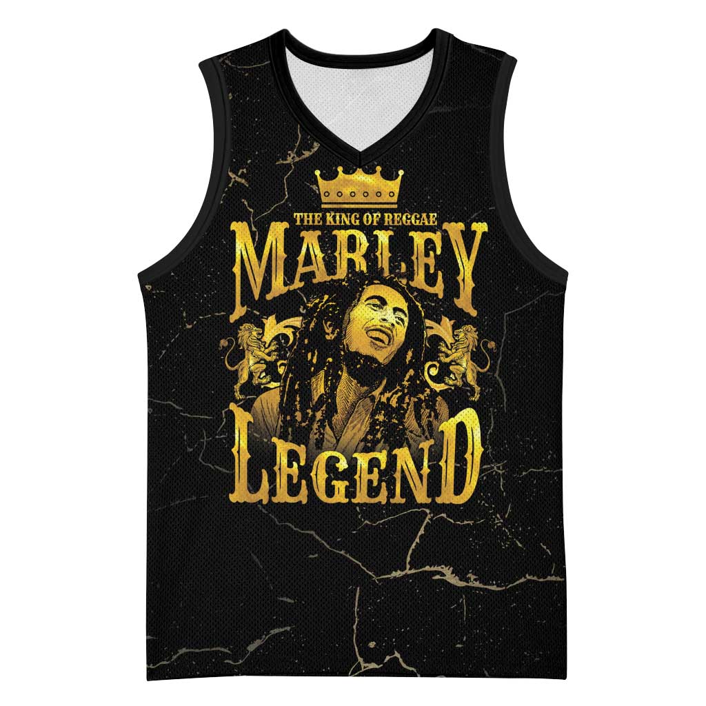 Reggae King Marley Basketball Jersey Gold Lion - African Pride