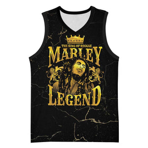 Reggae King Marley Basketball Jersey Gold Lion - African Pride