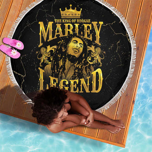 Reggae King Marley Beach Blanket Gold Lion