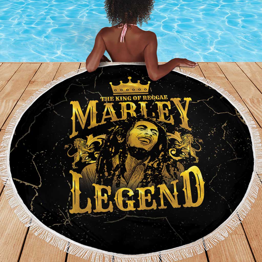 Reggae King Marley Beach Blanket Gold Lion
