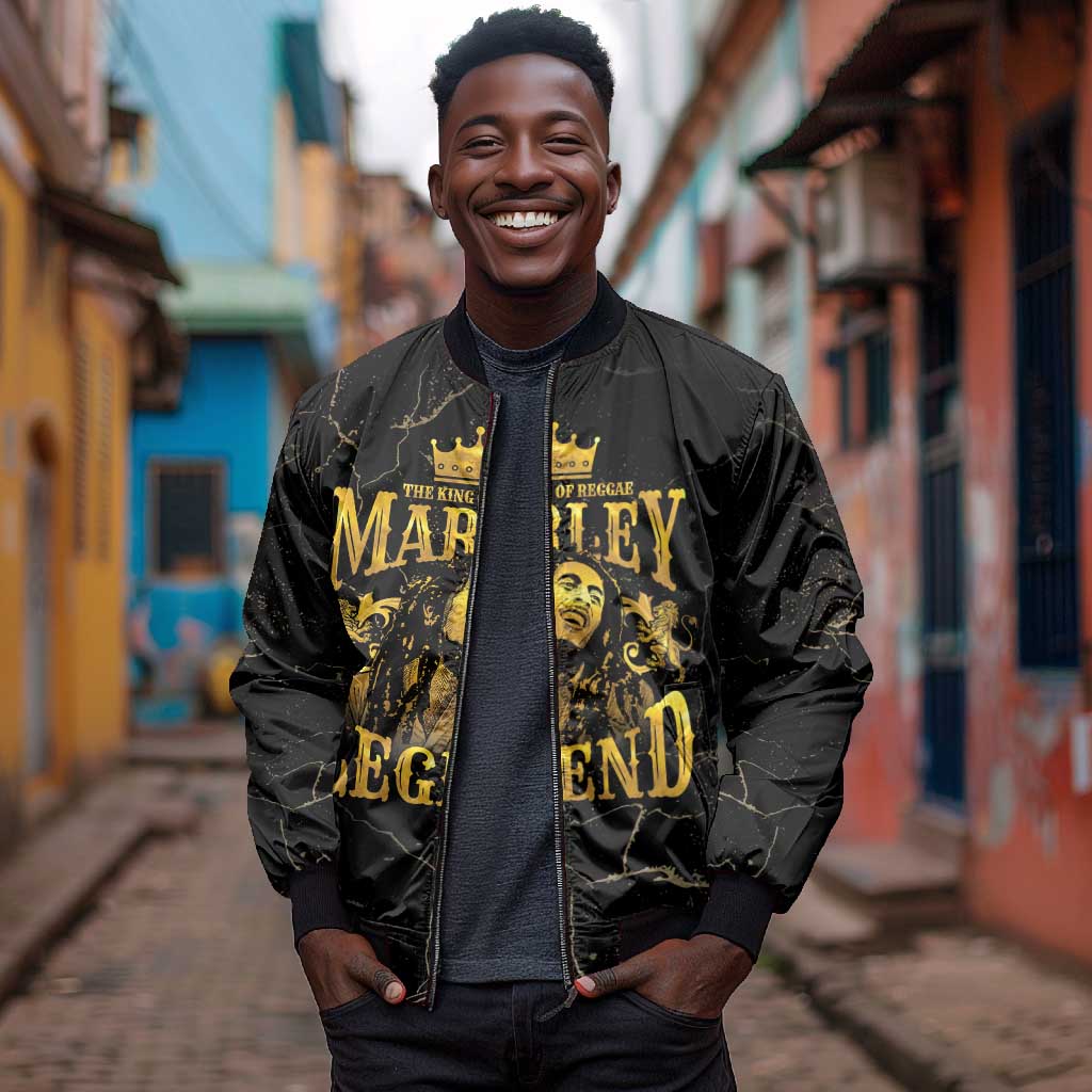 Reggae King Marley Bomber Jacket Gold Lion