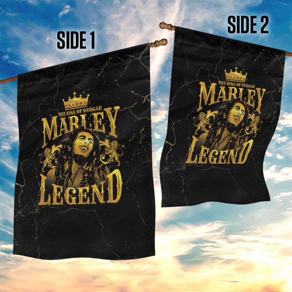Reggae King Marley Garden Flag Gold Lion