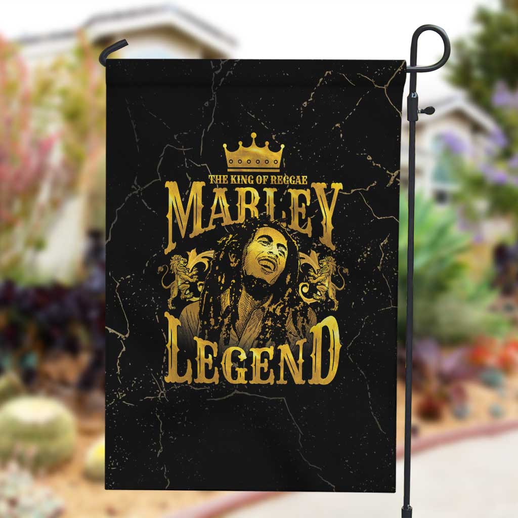 Reggae King Marley Garden Flag Gold Lion