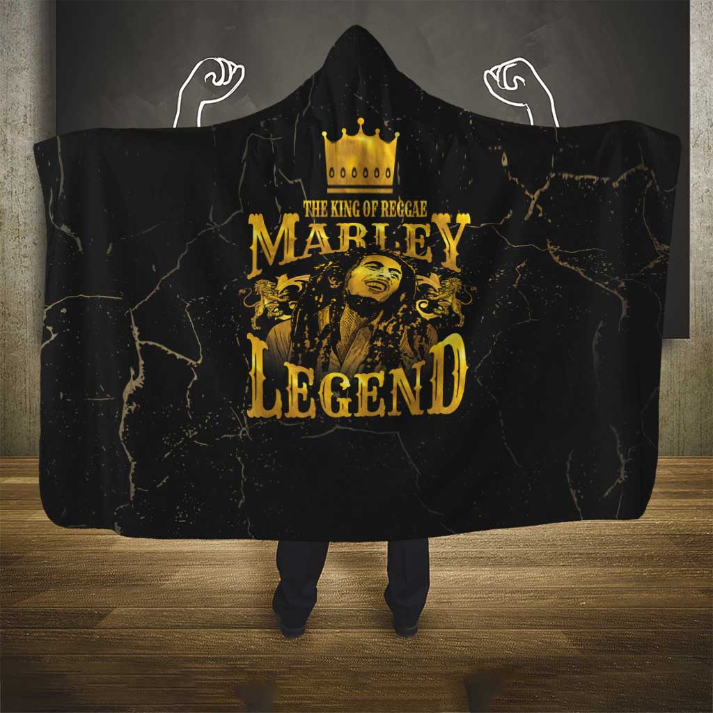 Reggae King Marley Hooded Blanket Gold Lion