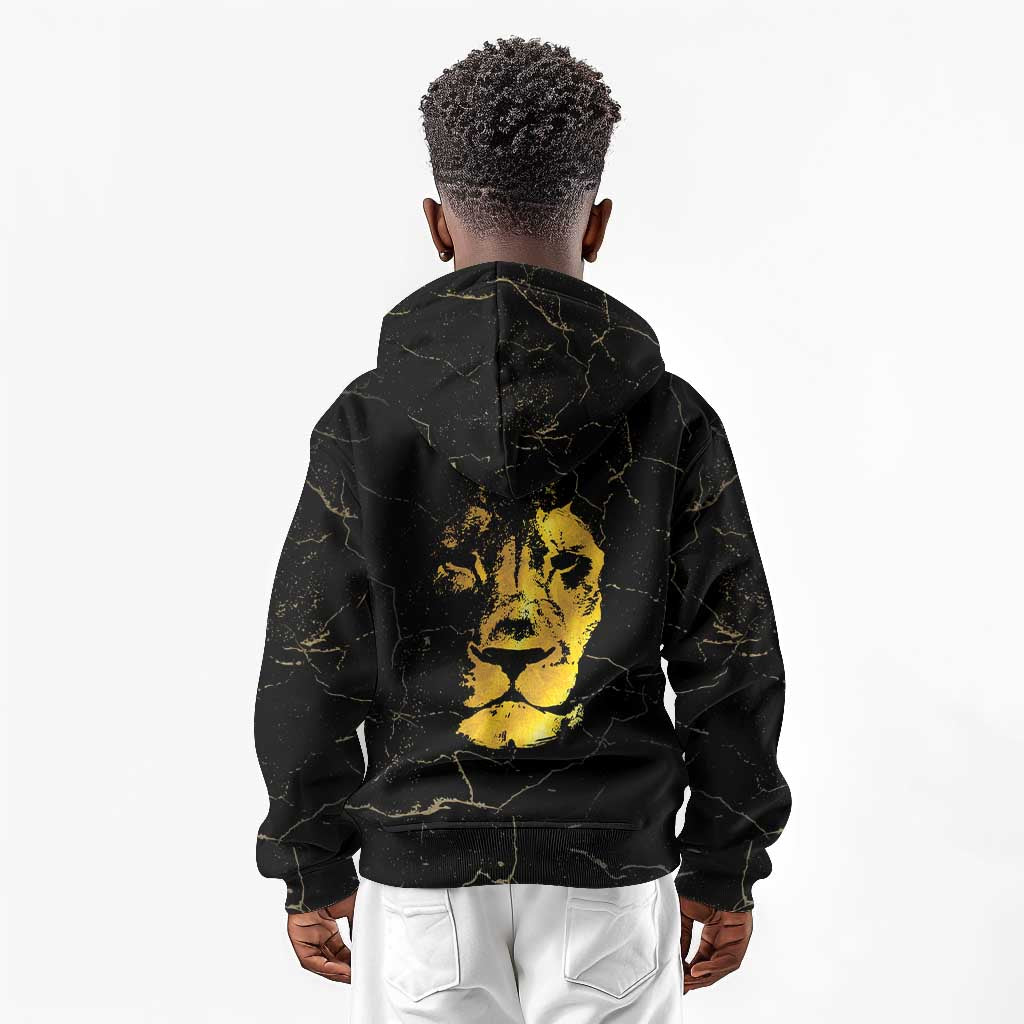 Reggae King Marley Kid Hoodie Gold Lion