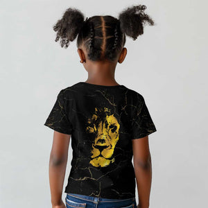 Reggae King Marley Kid T shirt Gold Lion