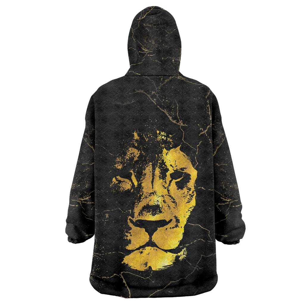 Reggae King Marley Kid Wearable Blanket Hoodie Gold Lion