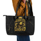 Reggae King Marley Leather Tote Bag Gold Lion