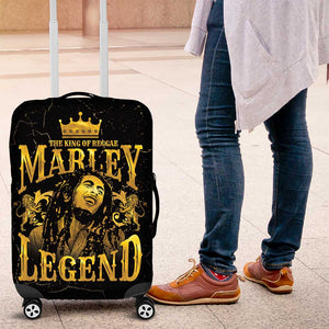 Reggae King Marley Luggage Cover Gold Lion