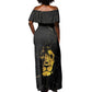 Reggae King Marley Off Shoulder Maxi Dress Gold Lion