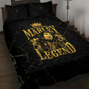 Reggae King Marley Quilt Bed Set Gold Lion