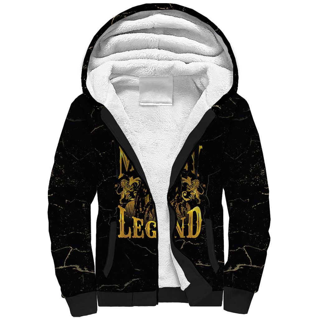 Reggae King Marley Sherpa Hoodie Gold Lion