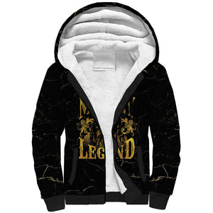 Reggae King Marley Sherpa Hoodie Gold Lion