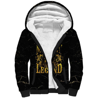 Reggae King Marley Sherpa Hoodie Gold Lion