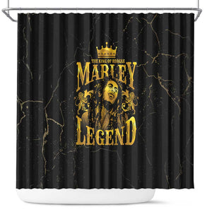 Reggae King Marley Shower Curtain Gold Lion