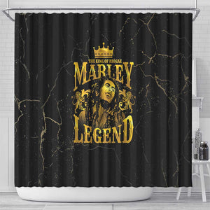 Reggae King Marley Shower Curtain Gold Lion