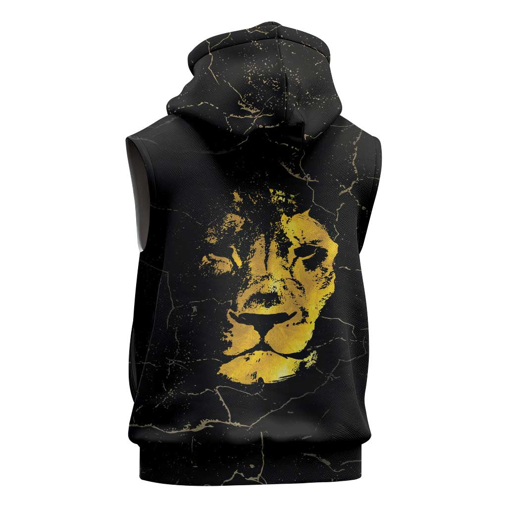 Reggae King Marley Sleeveless Hoodie Gold Lion - African Pride
