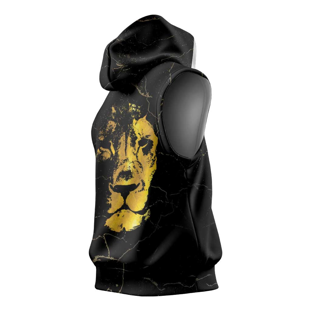 Reggae King Marley Sleeveless Hoodie Gold Lion - African Pride