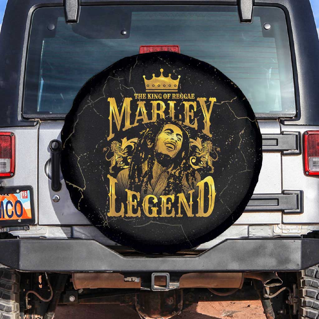 Reggae King Marley Spare Tire Cover Gold Lion