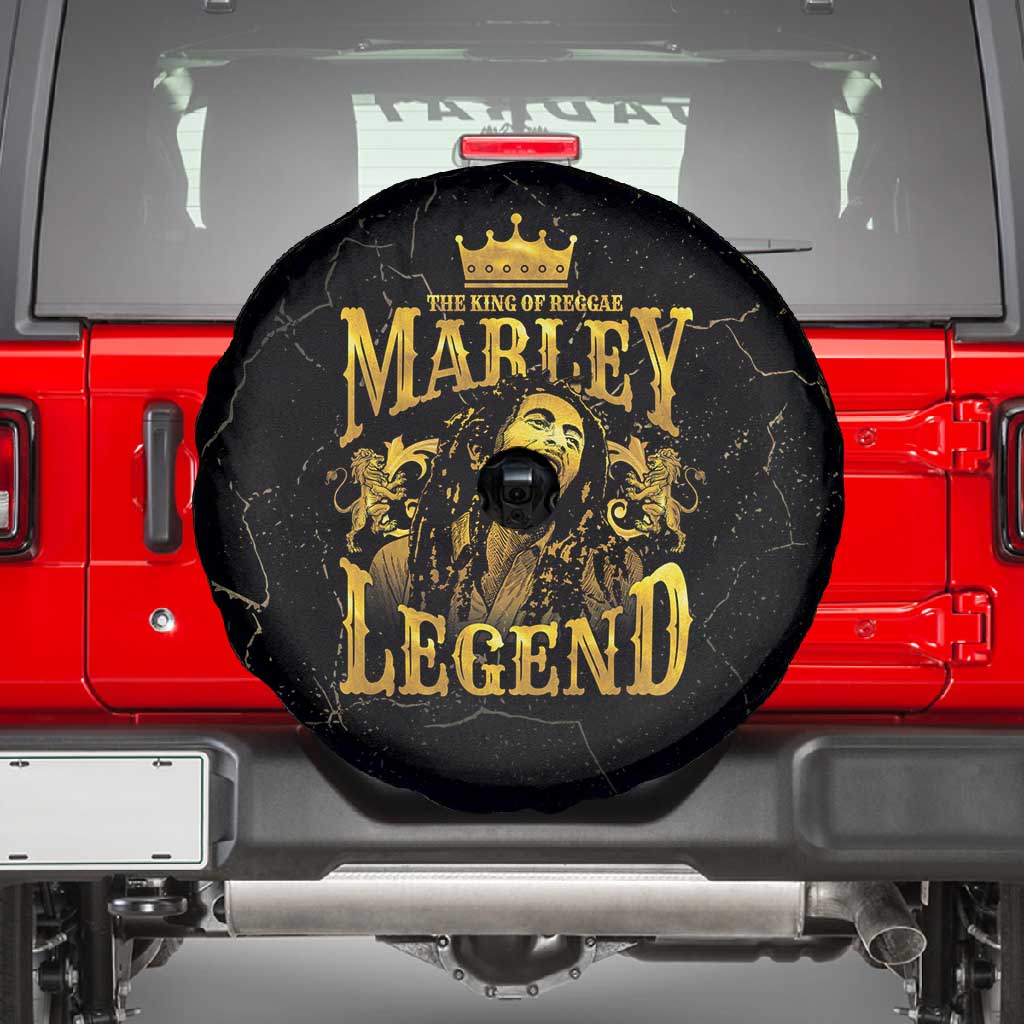 Reggae King Marley Spare Tire Cover Gold Lion
