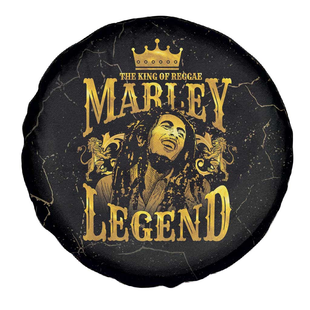 Reggae King Marley Spare Tire Cover Gold Lion