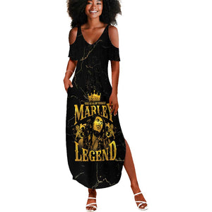 Reggae King Marley Summer Maxi Dress Gold Lion