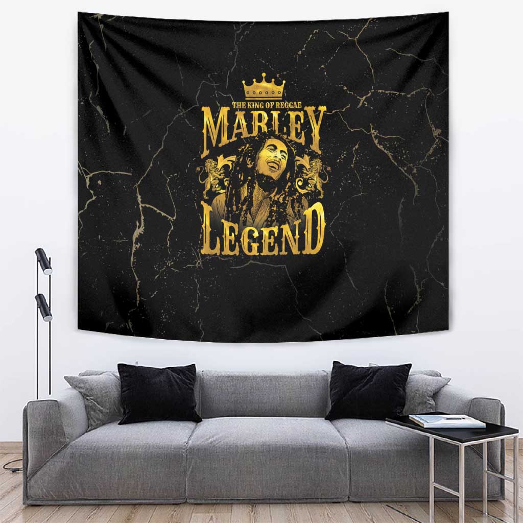 Reggae King Marley Tapestry Gold Lion