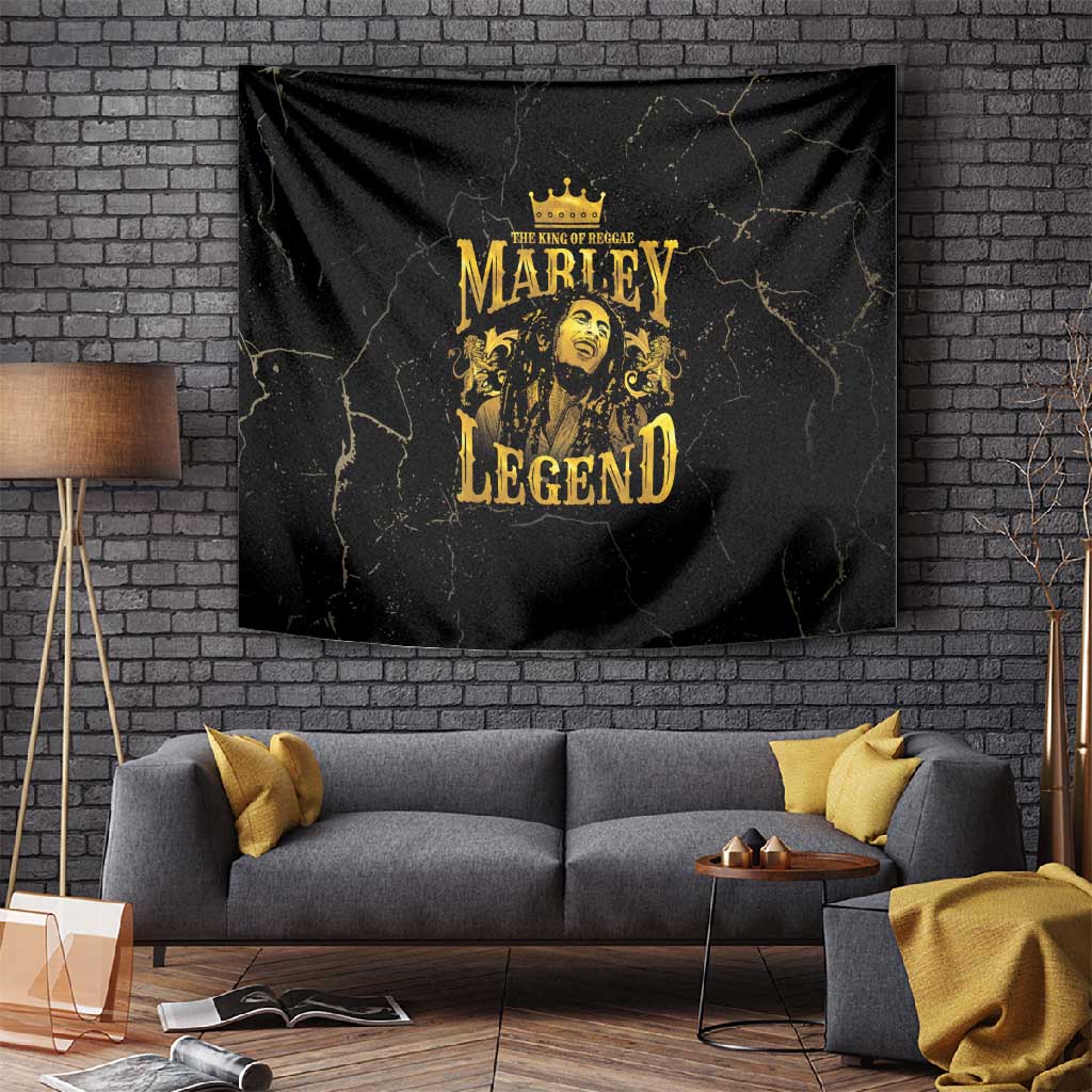 Reggae King Marley Tapestry Gold Lion